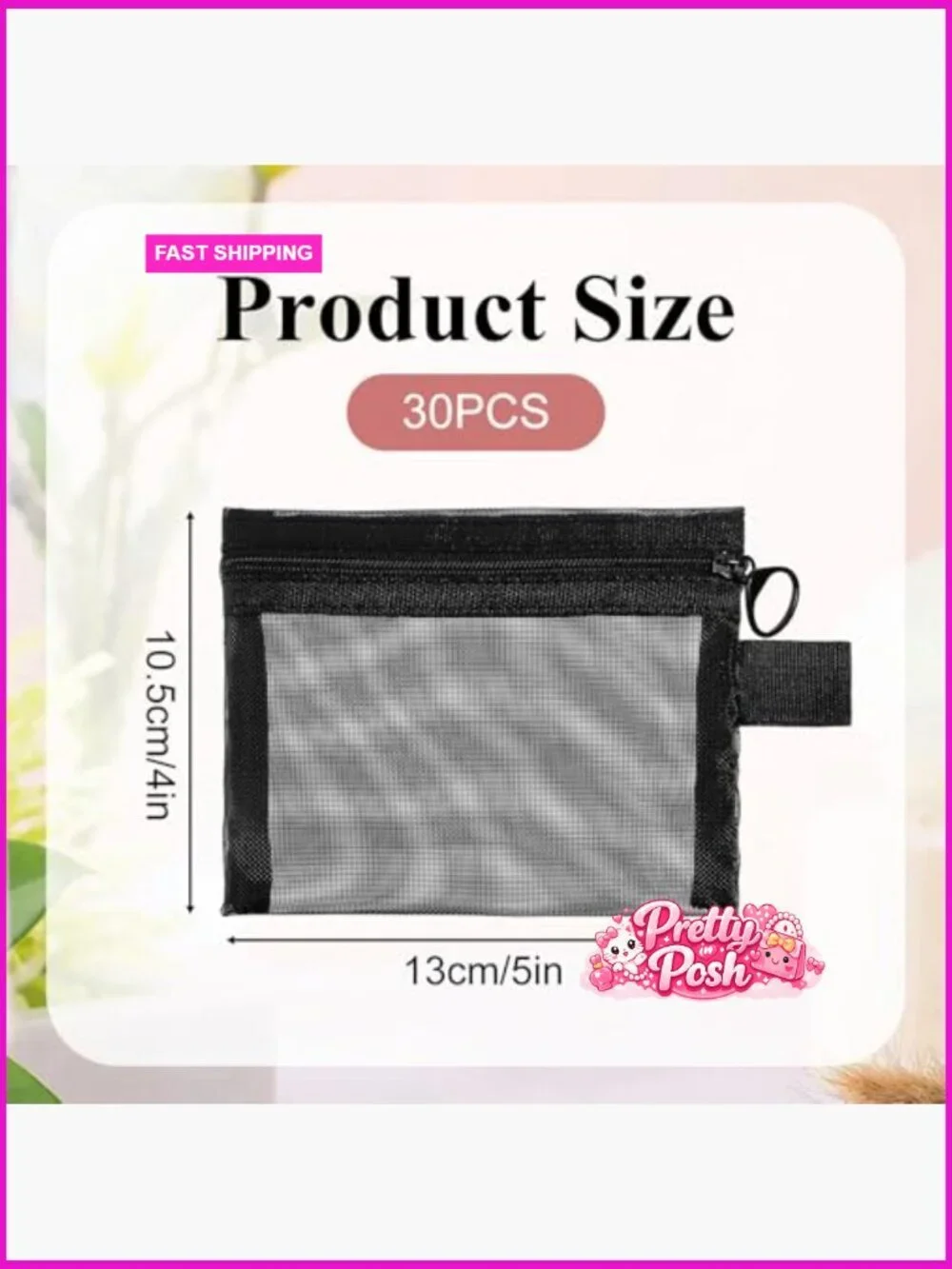 Nylon Mesh Zipper Bags 30 Pack Mini Travel Cosmetic Pouch Organizer